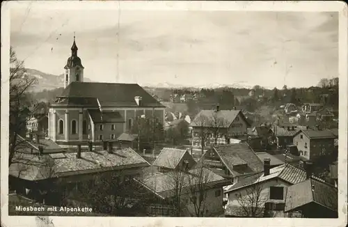 Miesbach Ortsansicht mit Kirche  Kat. Miesbach