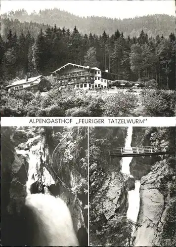 Bayrischzell Alpengasthof Feuriger Tatzelwurm Wasserfall Bruecke Kat. Bayrischzell