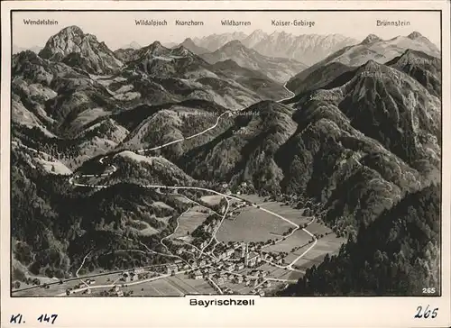 Bayrischzell Fliegeraufnahme Panoramakarte Kat. Bayrischzell