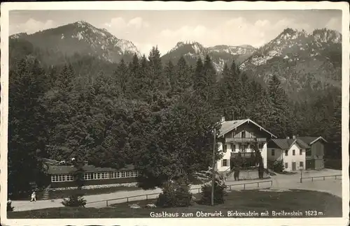 Birkenstein Gasthaus zum Oberwirt mit Breitenstein Kat. Fischbachau