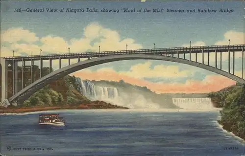 Bruecken Bauwerke Rainbow Bridge Niagara Falls Steamer Maid of the Mist  Kat. Bruecken