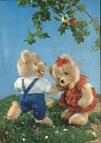 Teddy Teddybaer Teddy bear Tanz Voegel Kat. Kinderspielzeug