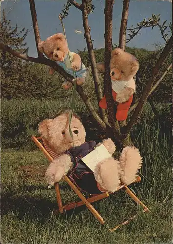 Teddy Teddybaer Teddy bear vermenschlicht Liege  Kat. Kinderspielzeug