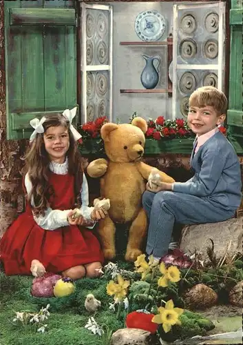 Teddy Teddybaer Teddy bear Kinder Blumen Kat. Kinderspielzeug