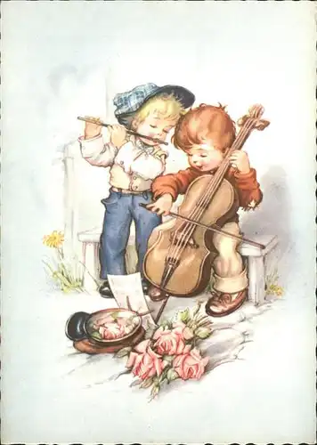 Musikanten Cello Floete Rosen Kinder Kat. Musik