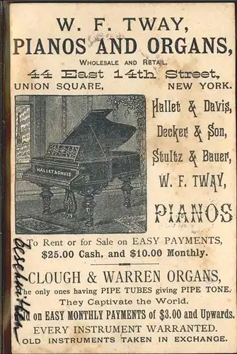 Rose Klavier W.F. Tway Pianos and Organs New York Kat. Pflanzen