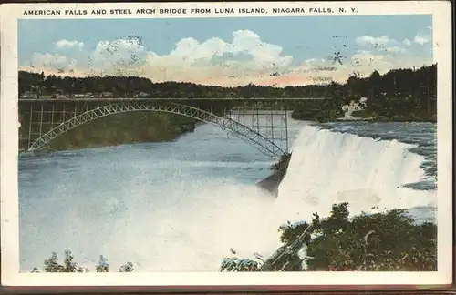 Bruecken Bauwerke Steel Arch Bridge Luna Island Niagara Falls  Kat. Bruecken