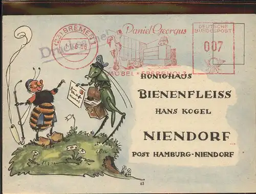 Bienen Insekten Grashuepfer Honighaus Bienenfleiss Hans Kogel Niendorf Kat. Imkerei