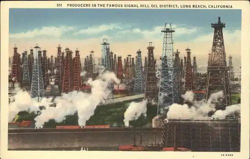 oelfoerderung Oil Fields Oil district Long Beach California Kat. Rohstoffe Commodities
