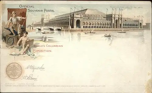 Exposition Worlds Columbian Chicago 1893 Manufactures and Liberal Arts Building Kat. Expositions