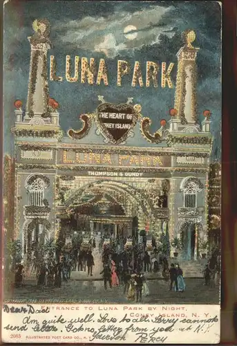 Vergnuegungspark Luna Park Coney Island N.Y. Entrance Kat. Vergnuegungsparks