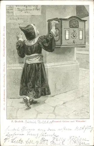 Briefkasten Muenchner Kindl Kuenstlerkarte F. Doubek Nr. 1004 Kat. Post