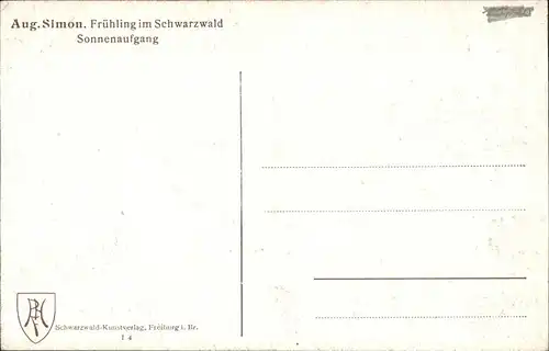 Simon A. Schwarzwald Sonnenaufgang Kat. Schwarzwaldkuenstler