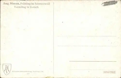 Simon A. Fruehling im Schwarzwald Vormittag in Gutach Kat. Schwarzwaldkuenstler