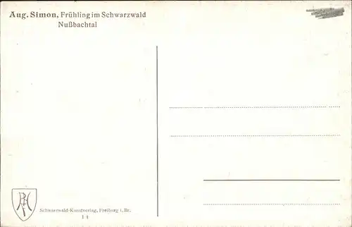 Simon A. Fruehling im Schwarzwald Nussbachtal Kat. Schwarzwaldkuenstler