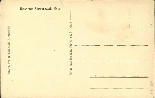 Stuecklin H. Nr. 5 Schwarzwaldhaus Kat. Schwarzwaldkuenstler