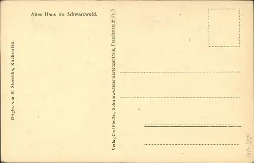 Stuecklin H. Nr. 3 Schwarzwaldhaus Kat. Schwarzwaldkuenstler