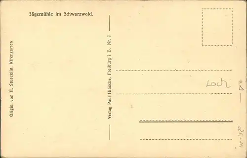Stuecklin H. Nr. 7 Saegemuehle Schwarzwald Kat. Schwarzwaldkuenstler