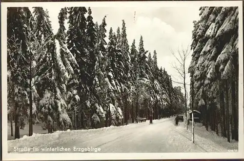 Erzgebirge Region Strasse Winter / Annaberg /Erzgebirgskreis LKR