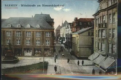 Barmen Wuppertal Mittelstrasse Bismarckdenkmal Kat. Wuppertal