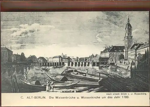 Berlin Waisenbruecke Waisenkirche 1780 Kat. Berlin