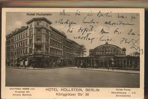 Berlin Hotel Hollstein Koeniggraetzer Str.  Kat. Berlin