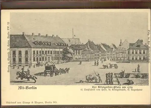 Berlin Koenigsthor Platz 1779 Kat. Berlin