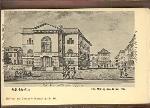 Berlin Muenzgebaeude 1800 Kat. Berlin