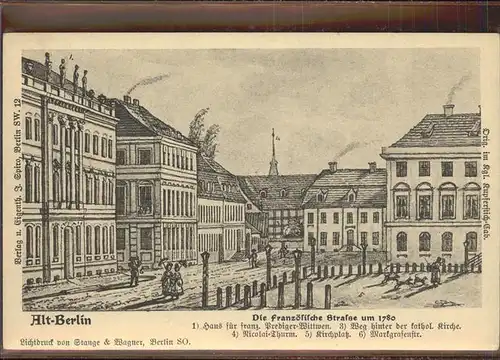 Berlin franzoesische Str. 1780 Kat. Berlin