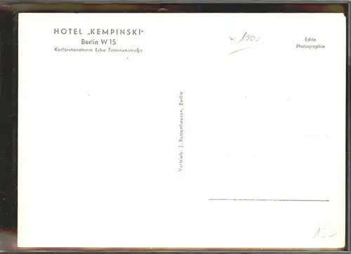 Berlin Kempinski Hotelhalle Hotel Kat. Berlin