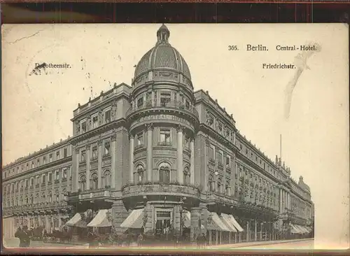 Berlin Central Hotel Friedrichstr.  Kat. Berlin