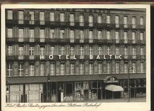 Berlin Hotel Baltio Stettiner Bahnhof Kat. Berlin