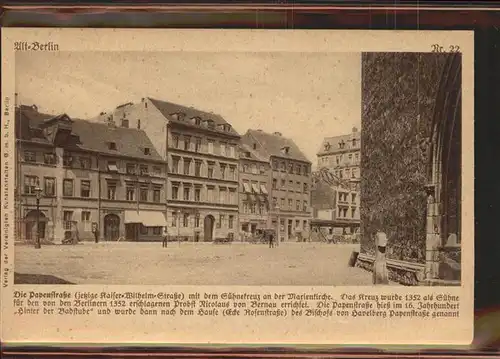 Berlin Papenstrasse jetzige Kaiser Wilhelm Strasse Suehnekreuz Kat. Berlin