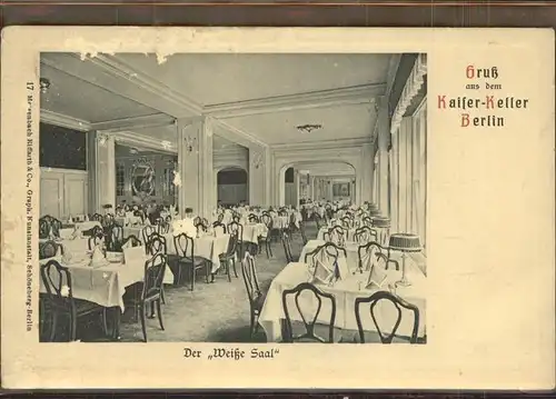 Berlin Kaiser Keller weisser Saal Kat. Berlin