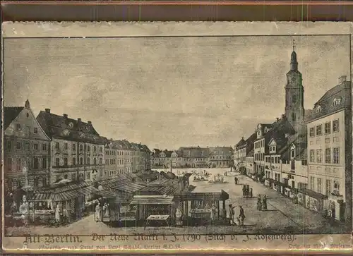 Berlin Der Neue Markt um 1790 nach Stich  Kat. Berlin