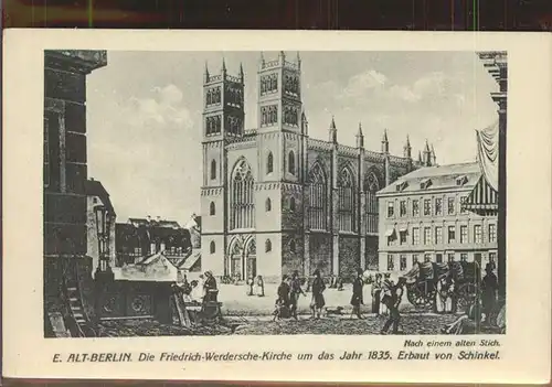 Berlin Friedrich Werdersche Kirche um 1935 nach altem Stich Kat. Berlin