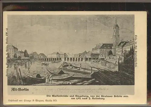 Berlin Waisenbruecke 1783 Kat. Berlin