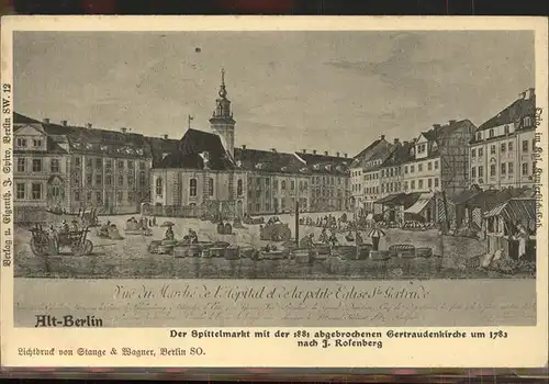 Berlin Spittelmarkt Gertraudenkirche 1783 Kat. Berlin