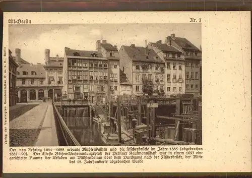 Berlin Muehlendamm Fischerbruecke um 1885 Kat. Berlin