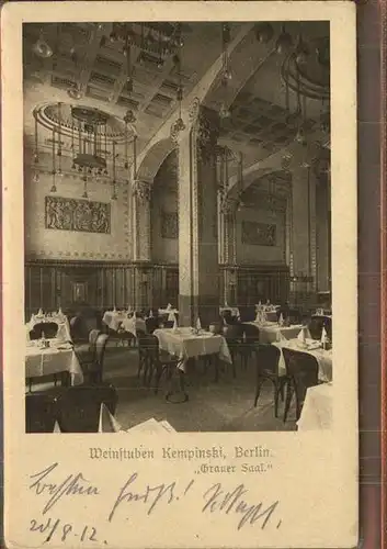 Berlin Weinstuben Kempinski Kat. Berlin