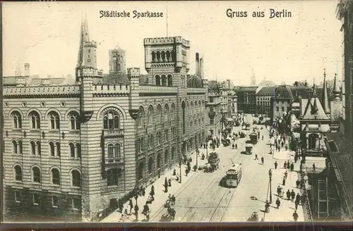 Berlin Staedtische Sparkasse Stassenbahn Kat. Berlin