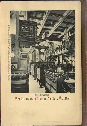 Berlin Kaiser Keller Im Schifferhaus Kat. Berlin