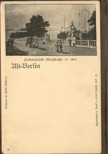 Berlin Herkulesbruecke ca. 1840 Kat. Berlin