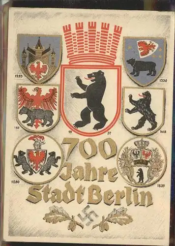 Berlin 700 Jahre Stadt Berlin Wappen Kat. Berlin
