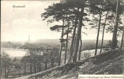 Grunewald Berlin Havelberge Kaiser Wilhelmturm Kat. Berlin