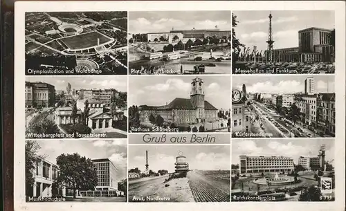 Berlin Messehallen Funkturm Rathaus Schoeneberg Olympiastadtion Kat. Berlin