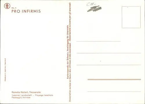 Kuenstlerkarte Tessiner Landschaft Pro Infirmis Renato Notari Kat. Kuenstlerkarte