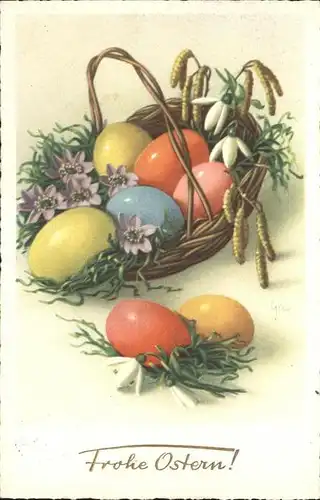 Ostern Easter Paques Ostereier Veilchen / Greetings /