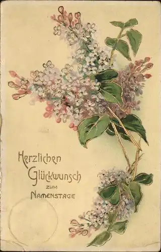 Namenstag Namenskarte Blumen Glueckwunsch /  /