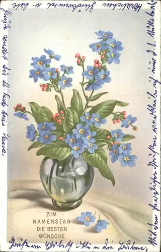 Namenstag Namenskarte Blumen Vase  /  /